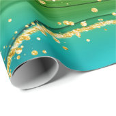 クリスマスレッドグリーンと金ゴールド抽象芸術渦巻き ラッピングペーパー (ロールコーナー)