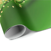 クリスマスレッドグリーンと金ゴールド抽象芸術渦巻き ラッピングペーパー (ロールコーナー)