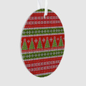 クリスマスレッドグリーンエレガント休日 オーナメント (正面)