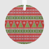 クリスマスレッドグリーンエレガント休日 オーナメント (裏面)