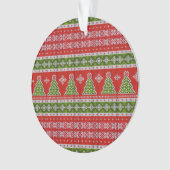 クリスマスレッドグリーンエレガント休日 オーナメント (正面)