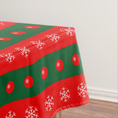 クリスマスレッドグリーンオーナメントススノーフレークスホリデー テーブルクロス (インサイチュ)