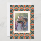 クリスマスレッドグリーンカスタムアールデコレター写真 シーズンカード (正面)