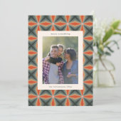 クリスマスレッドグリーンカスタムアールデコレター写真 シーズンカード (スタンド正面)