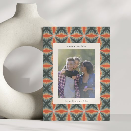 クリスマスレッドグリーンカスタムアールデコレター写真 シーズンカード