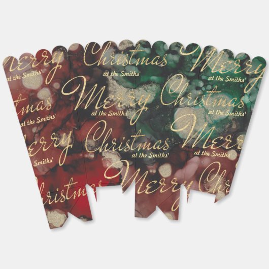 クリスマスレッドグリーンゴールドお気に入りボックス フェイバーボックス (見開き)