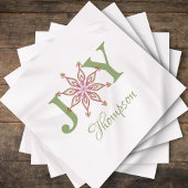 クリスマスレッドグリーンスノーフレークお洒落ジョイ スタンダードカクテルナプキン