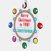 クリスマスレッドグリーンティール（緑がかった色）名 オーナメントカード (左)