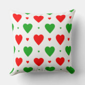 クリスマスレッドグリーンハートパターン装飾用クッション クッション (裏面)