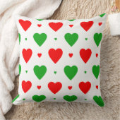 クリスマスレッドグリーンハートパターン装飾用クッション クッション (ブランケット)