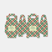 クリスマスレッドグリーンパズルピース幾何学模様 フェイバーボックス (折り畳みなし)