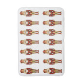 クリスマスレッドグリーンフェスティバルくるみクラッカーシャワーこうもり バスマット (正面縦)