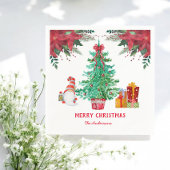 クリスマスレッドグリーンフェスティバル スタンダードカクテルナプキン