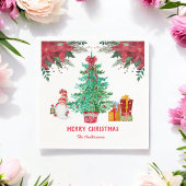 クリスマスレッドグリーンフェスティバル スタンダードカクテルナプキン