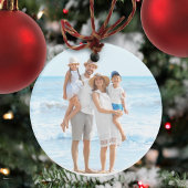 クリスマスレッドグリーンフォトジョイタイポグラフィ セラミックオーナメント