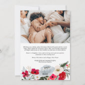 クリスマスレッドグリーンフローラスノーフレーク4枚 シーズンカード (裏面)