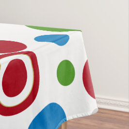 クリスマスレッドグリーンブルー金ゴールド幾何学模様 テーブルクロス