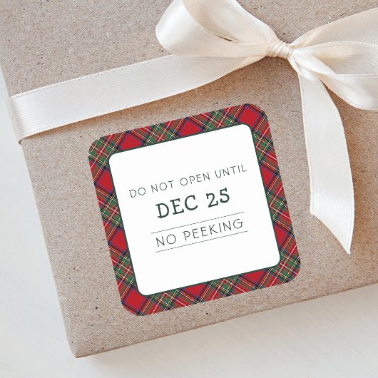 クリスマスレッドグリーンプレイドスチュワートタータンチェック スクエアシール