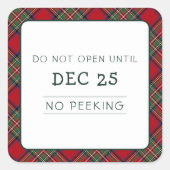 クリスマスレッドグリーンプレイドスチュワートタータンチェック スクエアシール (正面)