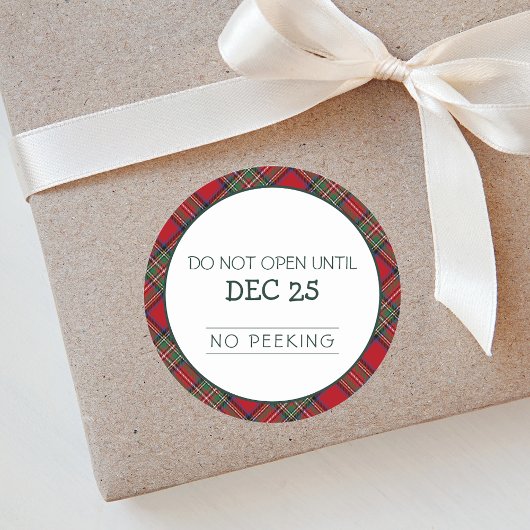 クリスマスレッドグリーンプレイドスチュワートタータンチェック ラウンドシール