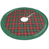 クリスマスレッドグリーンプレイドパーソナライズ フリース ツリースカート (アングル)