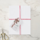 クリスマスレッドグリーンプレイドボウクリスマスギフトタグ ギフトタグ (より糸付き)