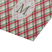 クリスマスレッドグリーンプレイドモノグラム カッティングボード (角)