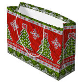 クリスマスレッドグリーンホリデーズトレンディー ラージペーパーバッグ (裏面アングル)
