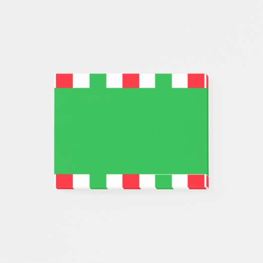 クリスマスレッドグリーンホワイトストライプフェスティバルホリデー ポストイット (正面)