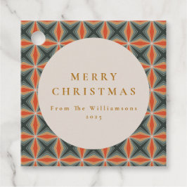 クリスマスレッドグリーンミッドセンチュリースターカスタムズ フェイバータグ