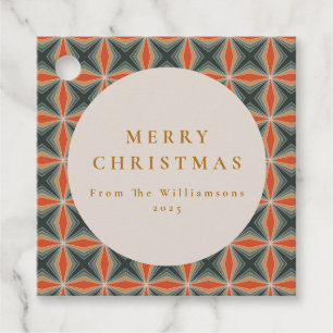 クリスマスレッドグリーンミッドセンチュリースターカスタムズ フェイバータグ