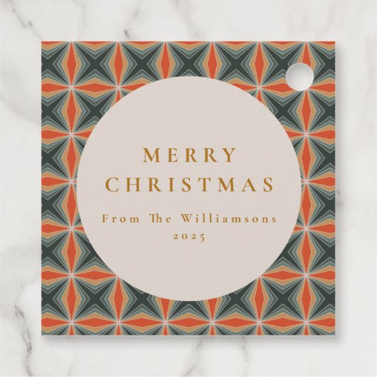 クリスマスレッドグリーンミッドセンチュリースターカスタムズ フェイバータグ (裏面)