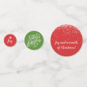 クリスマスレッドグリーンリースホリーアイビータイポグラフィ コンフェッティ (裏面)