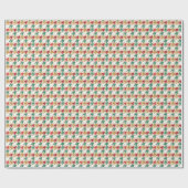 クリスマスレッドグリーン白パタ千鳥格子のーン ラッピングペーパー (フラット)