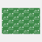 クリスマスレッドグリーン白黒サンタスレッドパターン ラッピングペーパーシート (正面2)