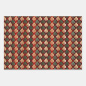 クリスマスレッドグリーン金ゴールドパターン ラッピングペーパーシート (正面2)