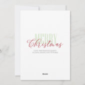 クリスマスレッドグリーン雪片パターン1写真 シーズンカード (裏面)