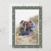 クリスマスレッドグリーン雪片パターン1写真 シーズンカード (正面)