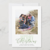 クリスマスレッドグリーン雪片パターン1写真 シーズンカード (正面)