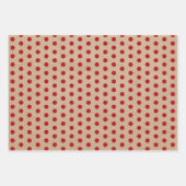 クリスマスレッドグリーン&ホワイトクラフト水玉模様 ラッピングペーパーシート (正面2)