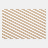 クリスマスレッドグリーン&ホワイトストライプズ素朴クラフト ラッピングペーパーシート (正面3)