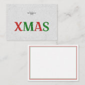 クリスマスレッドグリーンRhinestoneファミリーパーソナライズされた ノートカード (正面/裏面)