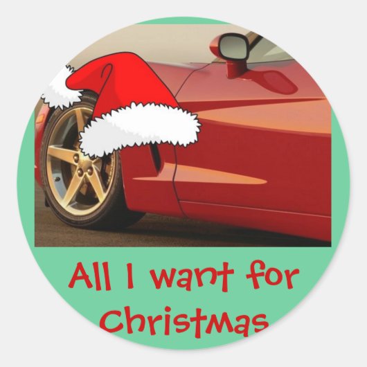 クリスマスレッドコルベット ラウンドシール (正面)