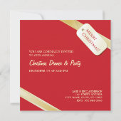 クリスマスレッドゴールデンボウパーティの招待状 招待状 (裏面)