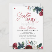 クリスマスレッドサンタベイビーシャワーの招待状 招待状 (正面)