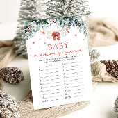 クリスマスレッドサンタベビーシャワーベビーメモリーゲーム 招待状