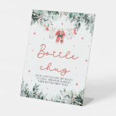 クリスマスレッドサンタベビーシャワーボトルチュグサイン 台座サイン (正面)