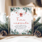 クリスマスレッドサンタベビーシャワー時間カプセルのサイン ポスター