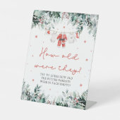 クリスマスレッドサンタベビー彼らは何歳だったサイン 台座サイン (正面)