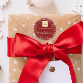 クリスマスレッドシルバーグリッターのビジネスロゴ ラウンドシール